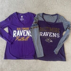 Baltimore Ravens Purple and Gray Long Sleeve Shirts